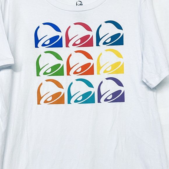 Taco Bell T Shirt Multicolor Bell Logo Rainbow New XXL 2X - Picture 2 of 4